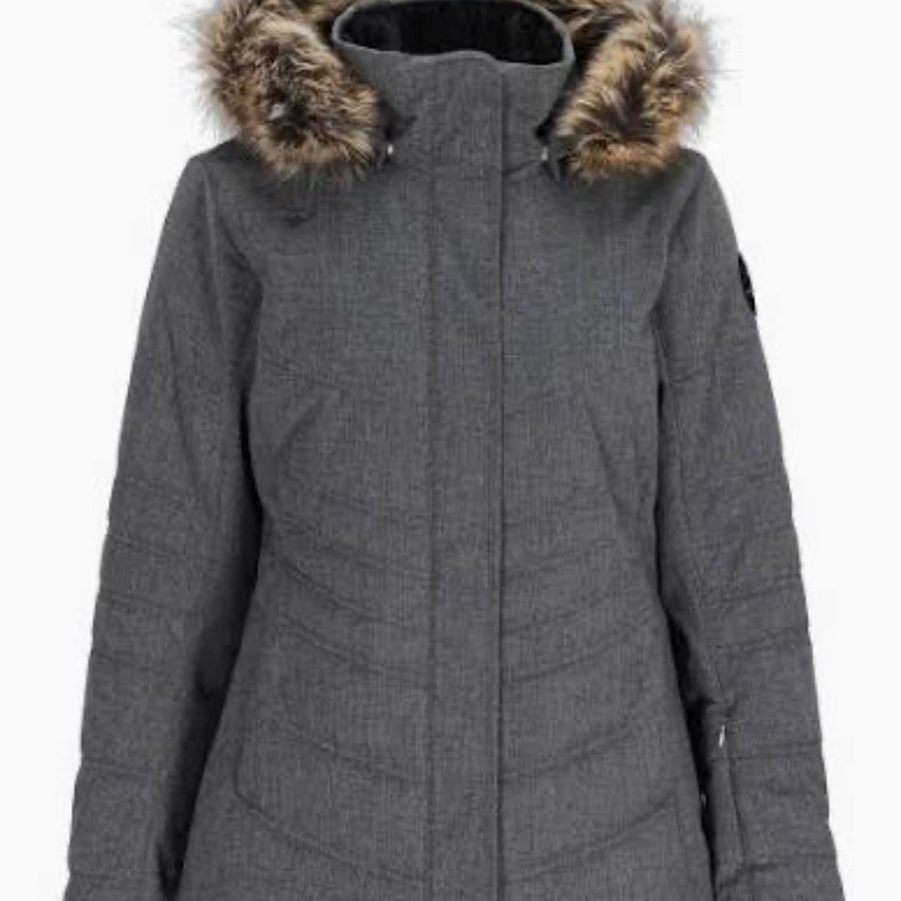 Obermeyer Women’s Tuscany II Charcoal Gray Ski Snow Jacket with Faux Fur Hood 12